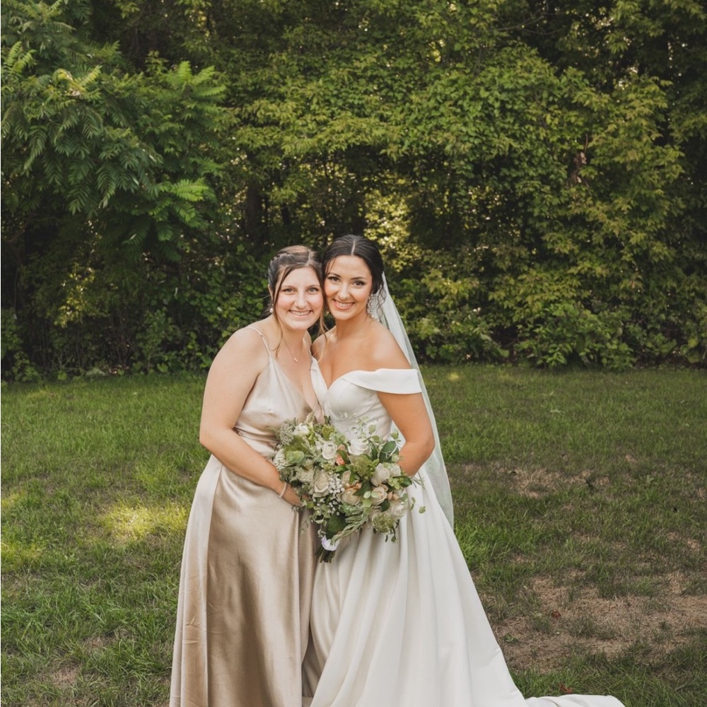 Elegant Cream Off-Shoulder Gown